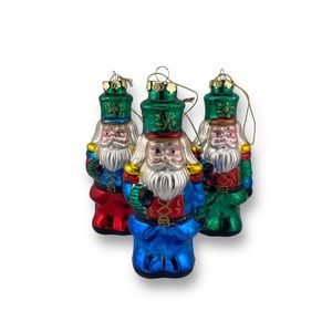 Vintage Lot of 3 Blown Mercury Glass Nutcracker Christmas Ornaments 6”H